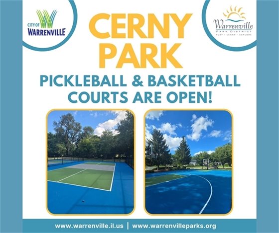 Cerny Park's new pickleball and basketball courts are now open!