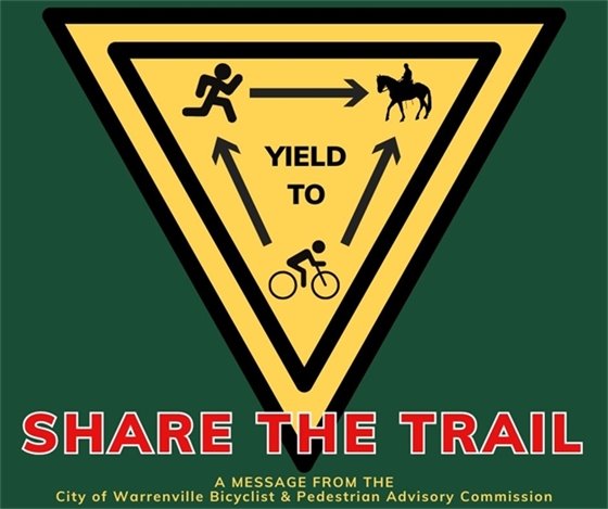 Runners, walkers, bike riders, horseback riders should all share the trails and know when to yield.