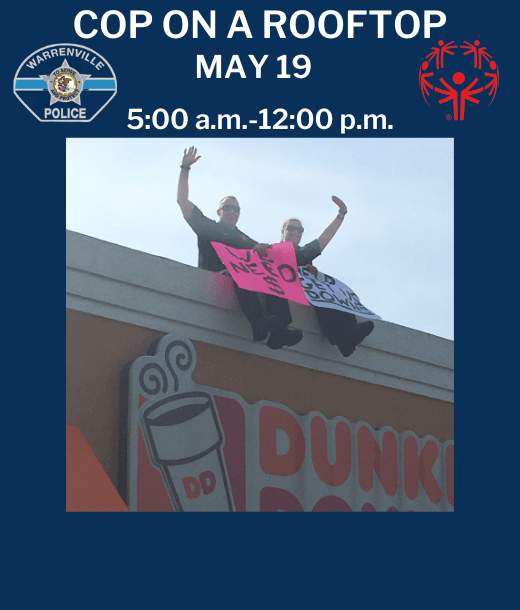 Cops on a Dunkin Donuts rooftop to raise money for Special Olympics