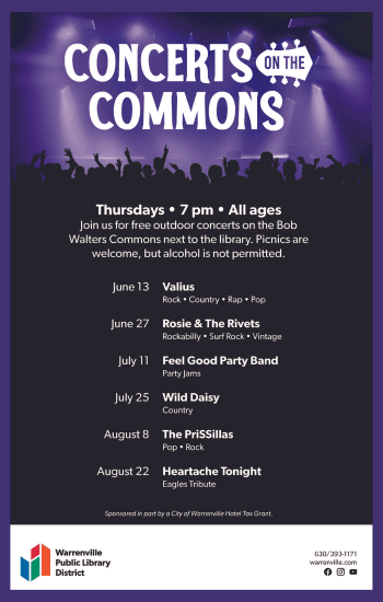 Concerts on the Commons 2024 schedule