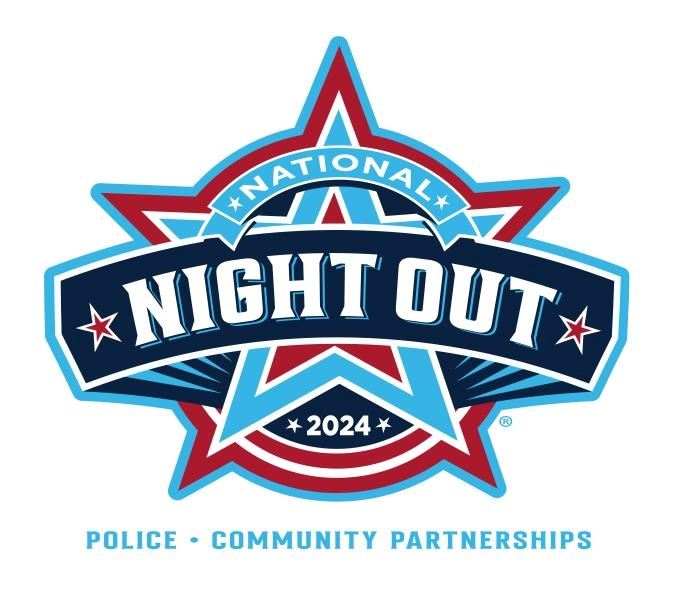 National Night Out 2024 Logo. Event is August 6, 2024.