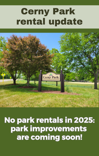 Cerny Park can't be rented in 2025 due to renovations.
